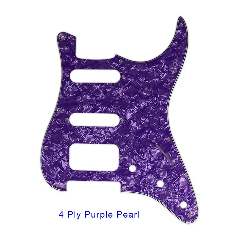 Pleroo гитара pickguards костюм для 11 винтовых отверстий США и мексиканский Stratocaster люкс хамбакер гитара из высокопрочной стали царапины пластины - Цвет: 4 ply purple pearl
