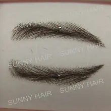 0114 hand made human hair hand knot fake eyebrow #1B