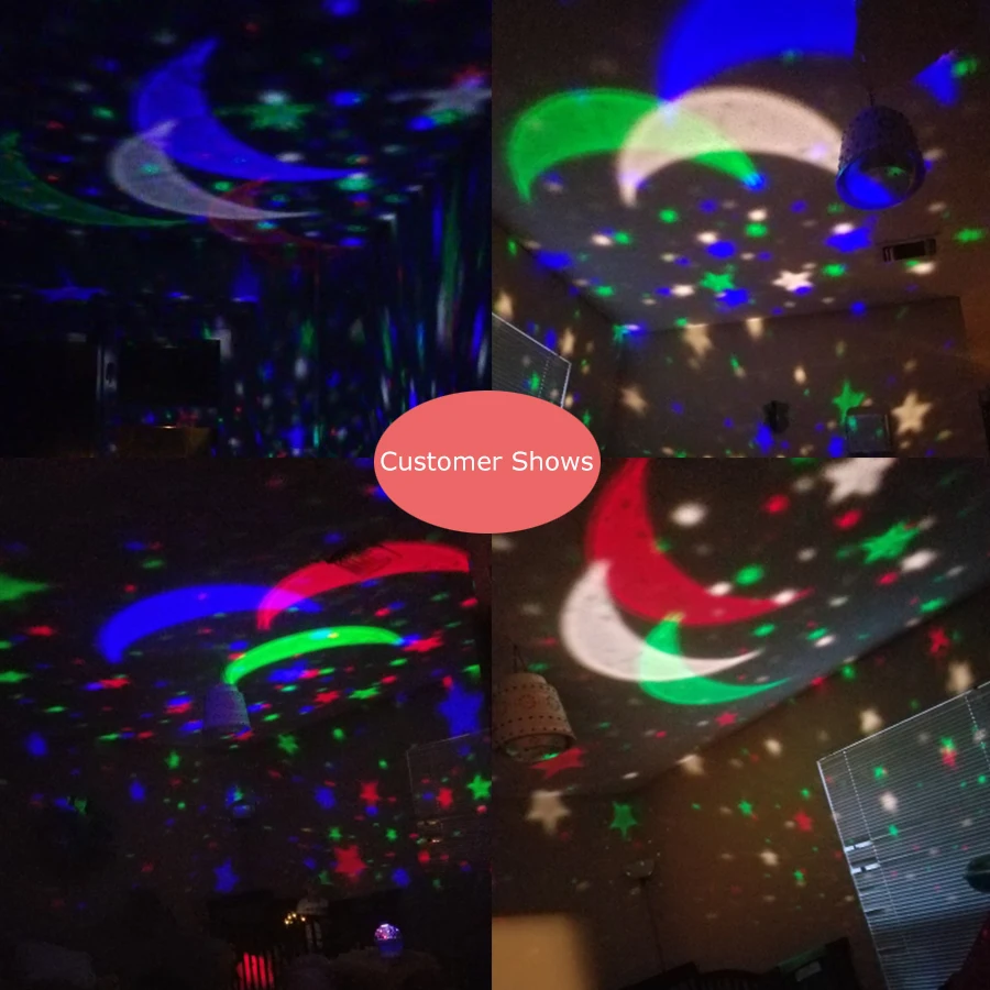 JUSONG الموسيقى الدورية يلة كشاف ضوئي تدور مليء بالنجوم نجوم السماء ماجستير الأطفال كيد الطفل النوم رومانسية لمبة ليد يو إس بي الإسقاط