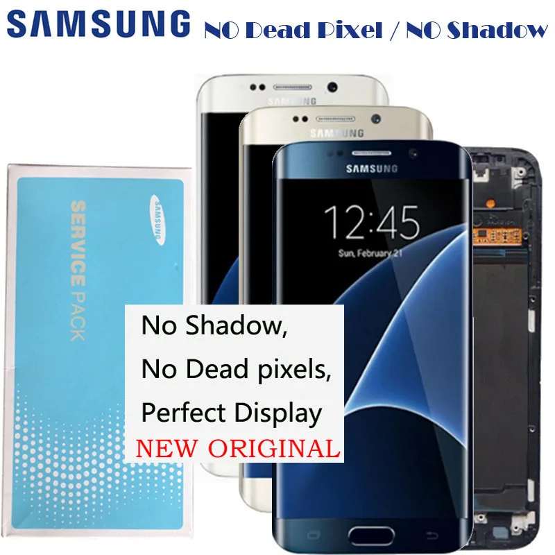 2560*1440 5 1 ''Новый Оригинальный ЖК дисплей с рамкой для samsung s6 edge G925 G925F G925A G925P