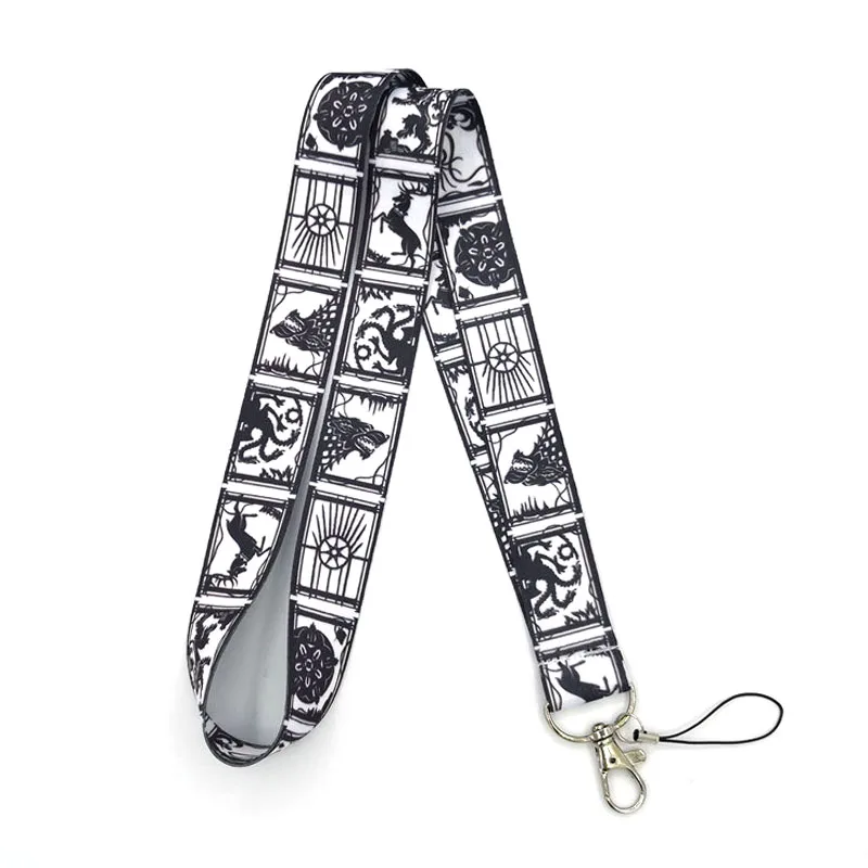 Game of thrones DIY women kids Neck Lanyard keychain Mobile Phone Strap ID Badge Holder Rope Key Chain Keyrings cosplay