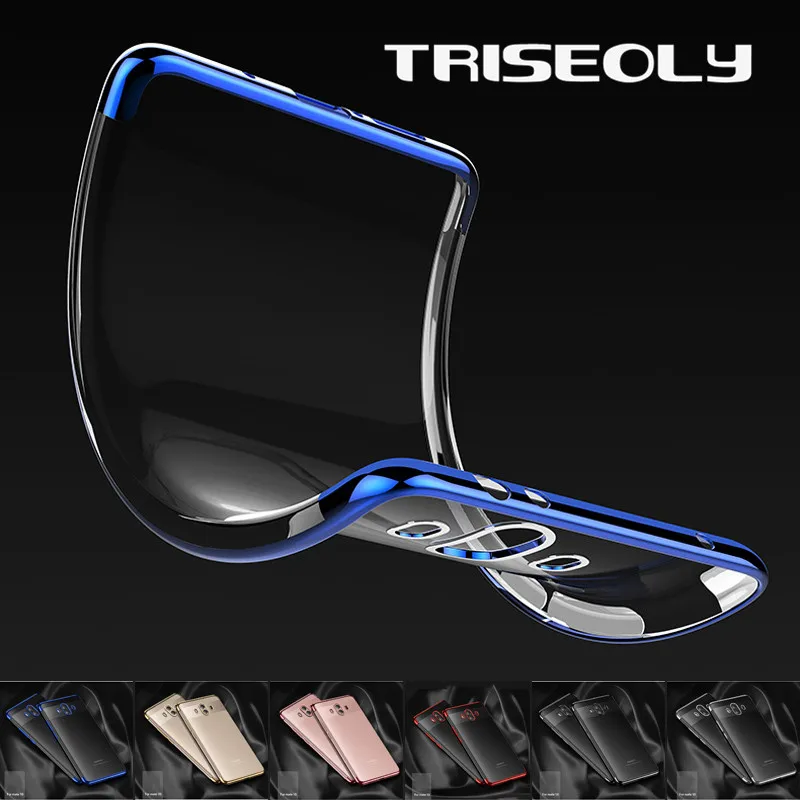 

TRISEOLY Plating TPU Transparent Soft Silicon Case For Huawei Enjoy 8 Plus Mate 9 10 Pro P20 Lite P8Lite 2017 Cover Honor 8 Lite