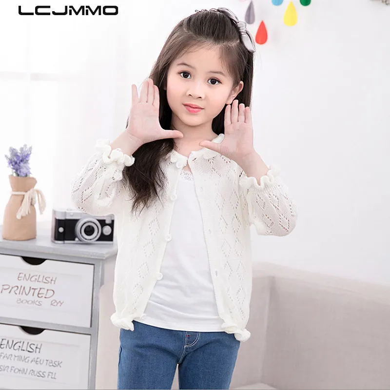 

LCJMMO Kids Girl Sweaters Cardigans Long Sleeve Solid For Baby Sweater Spring Autumn Cotton knitted Children Sweaters Coat 1-6Y