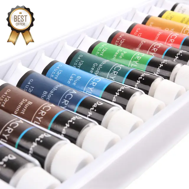 Online Shop Dainayw Waterproof 12 Colors 12ml Tube Acrylic Paint Set Online Shop Dainayw Waterproof 12 Colors 12ml Tube Acrylic Paint Set