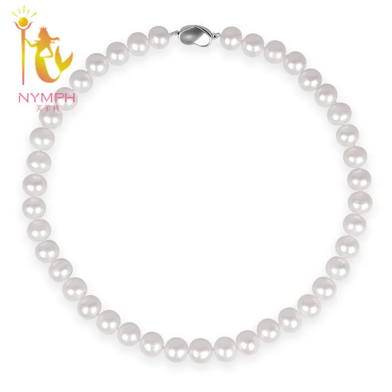 [NYMPH]Freshwater Pearl Necklace Maxi White Freshwater Pearl Choker Necklace Classic Anniversary Gift For Women 45cm X119