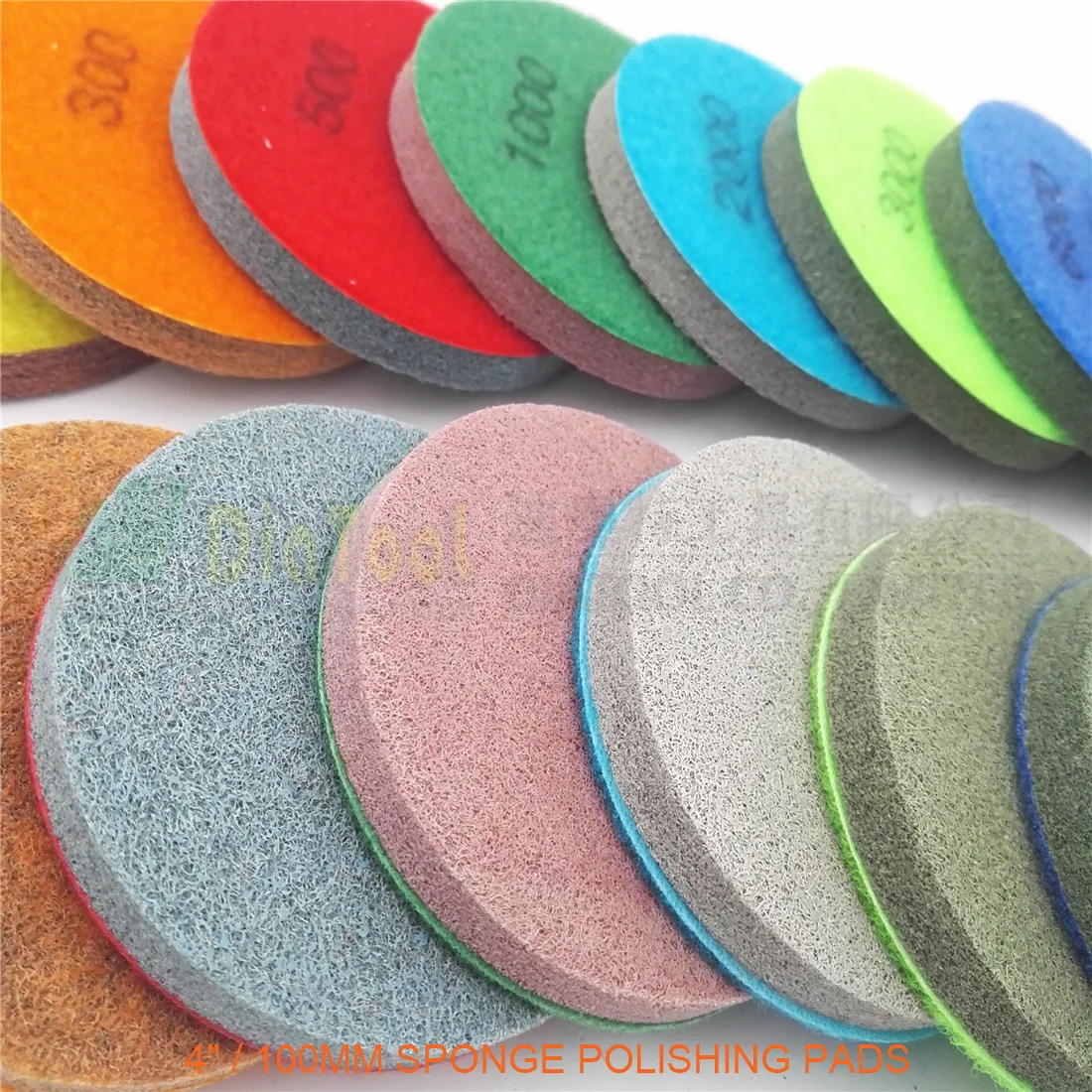 DIATOOL 10pk 4" Sponge Polishing Pads for soft stone marble artificial Stone terrazzo Grit #1000 Dia 100MM