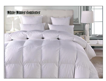100%White Goose Down Comforter Duvet Winter Doona Quilted Blanket king queen twin full Quilt Cotton 1