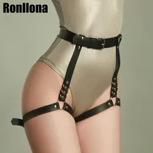 Женские ремни для тела, сексуальные подвязки, связывание, черный кожаный ремень, панк ремень, от талии до ног, регулируемые ремни для подвязок