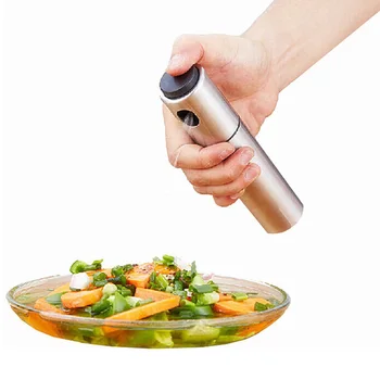 

20pcs/lot Kitchen Accessories Silver Stainless Steel Spice Container Olive Oil Vinegar Sprayer Spraying Bottle BBQ Cooking Tools