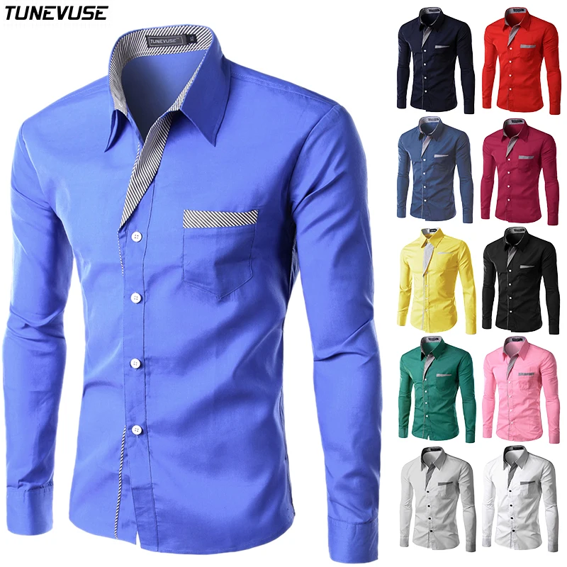 Brand New Mens Formal Business Shirts Casual Slim Long Sleeve Dresse Shirts Camisa Masculina Casual Shirts Asian Size M-4XL 8012