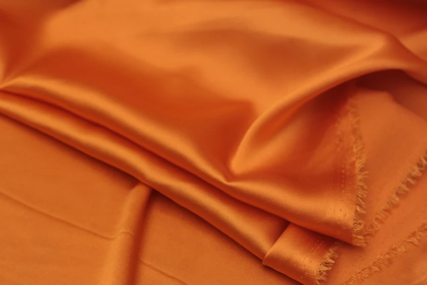 

LEO&LIN Summer style stretch silk satin 19momme pretty orange cloth fabric 1.08 meters width patchwork (1 meter)