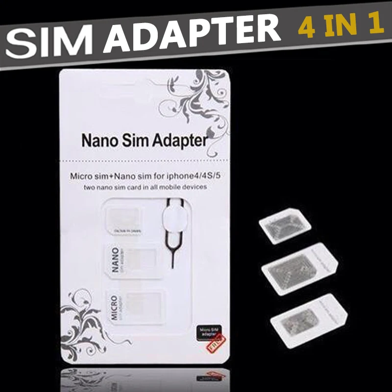 20 шт., 4 в 1, Комплект разъемов для sim-карты, карта для восстановления sim-карты с контактом, преобразование Nano sim-карты в стандартный адаптер Micro