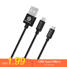 NILLKIN JetSpeed USB кабель usb зарядное устройство для iPhone X mi cro type-C кабель 2 м/1 м для Piexel 3/3XL OnePlus 6T для Xiaomi mi 8 F1