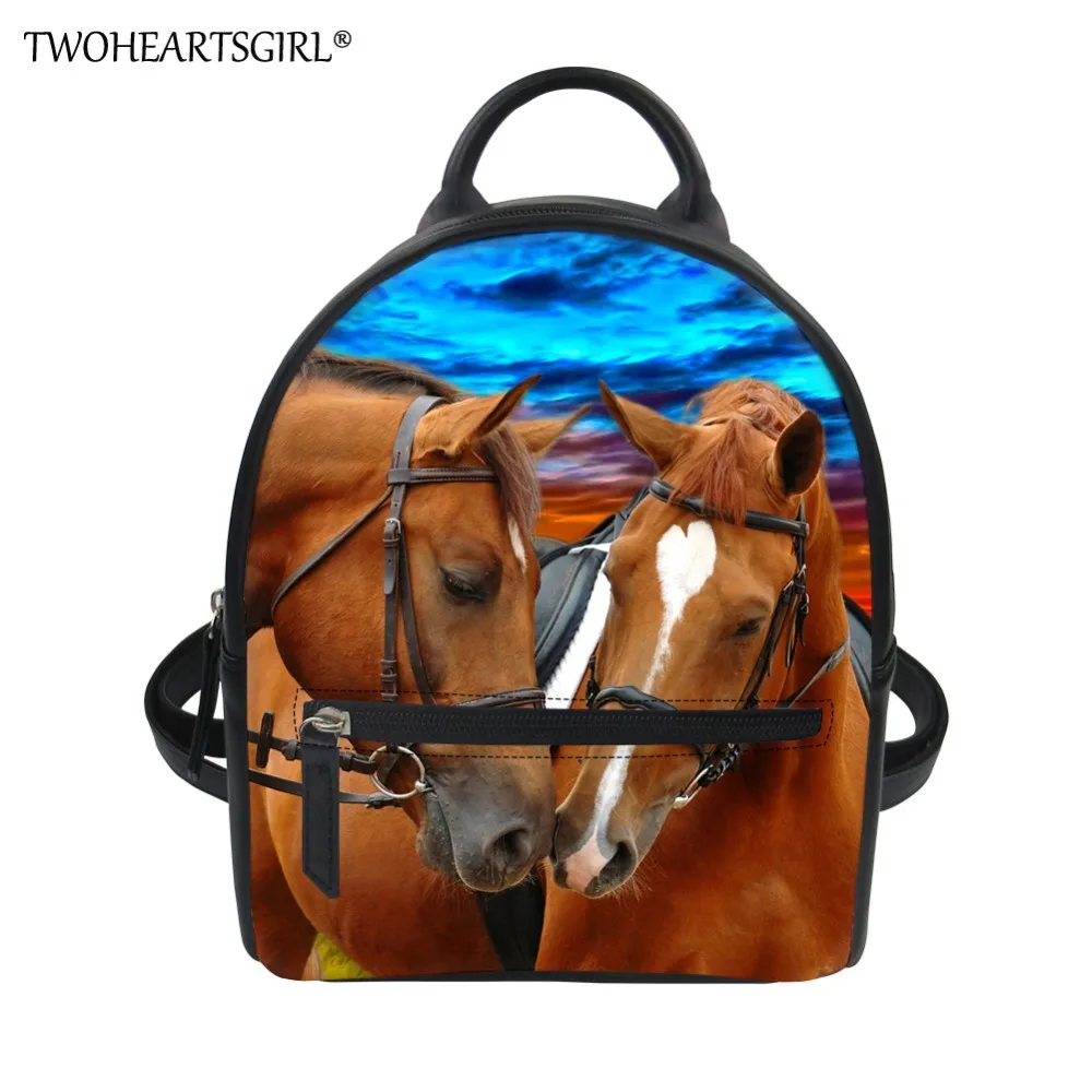 Buy TWOHEARTSGIRL Crazy Horse Print Small Backpack for
