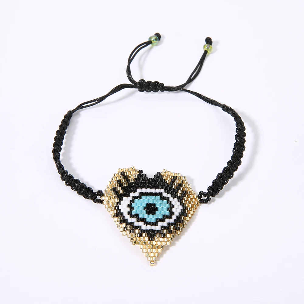 Rttooas Miyuki бусины браслет Evil Eye для женщин сердце Форма браслет возлюбленной ручной работы дружбы ювелирные изделия дропшиппинг