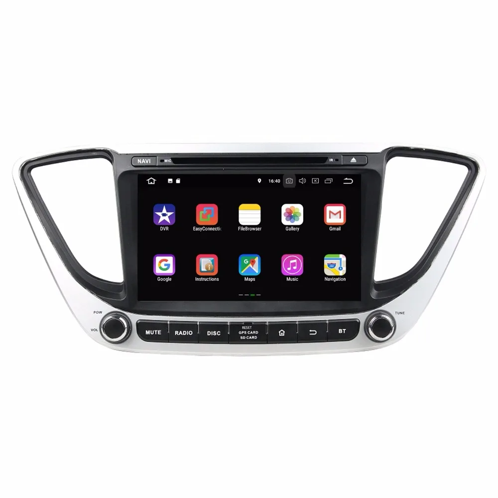 Discount 2GB RAM Quad core 8" Android 8.1 Car Audio DVD Player for Hyundai Verna Solaris 2017 2018 GPS Radio Bluetooth WIFI 16GB ROM 1
