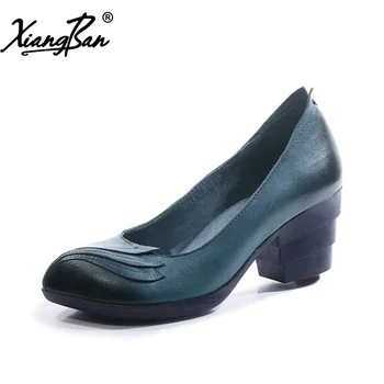 

Original handmade women's shoes elegant casual high heels comfortable leather female shoes shallow mouth pointed toe pumps