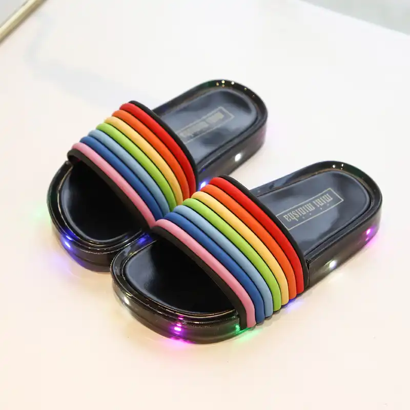 rainbow kids slippers
