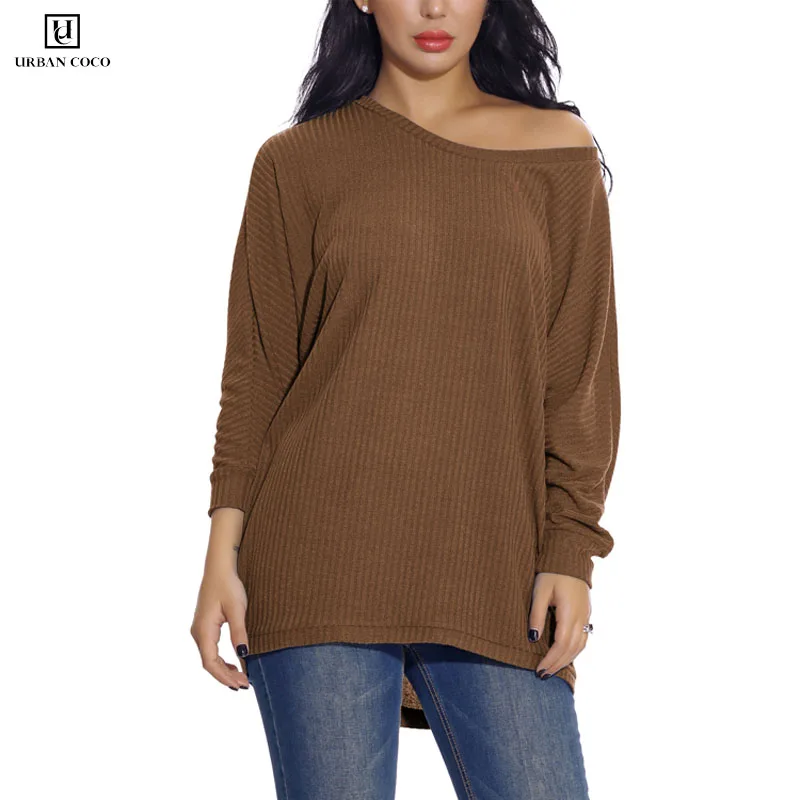 

Urban CoCo Women's Round Neck Solid Knit Loose Pullover Sweater