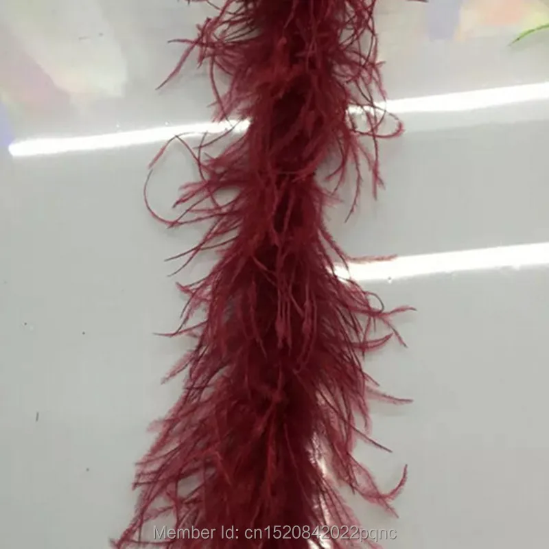 Buy 2 Meter fluffy Wine red ostrich feather boa skirt