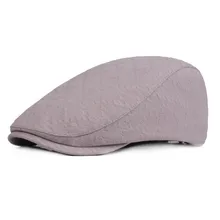 Grey Beret Hat For Men Gatsby Style Hats Cotton Summer Breathable Flat Cap Adjustable Women Retro Driving Cabbie Cap