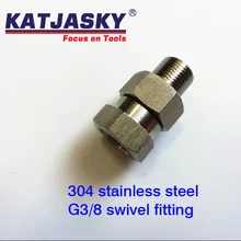 G3/8 поворотной установки разъем адаптера 304 нержавеющая сталь высокого давления 500bar входе G3/8 Женский выходе G3/ 8 Мужской