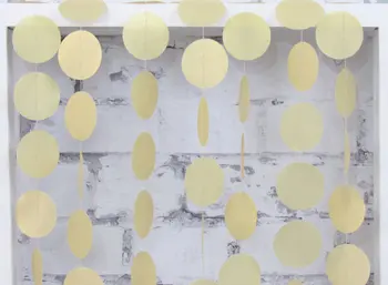 

Sheer Gold Garland - Gold Paper Garland - Gold Wedding Garland - Circle Bunting