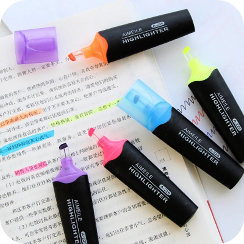 

1pc Korean stationery Fresh Color Highlighter Marker Fluorescent Marker Pen Office & School Supplies
