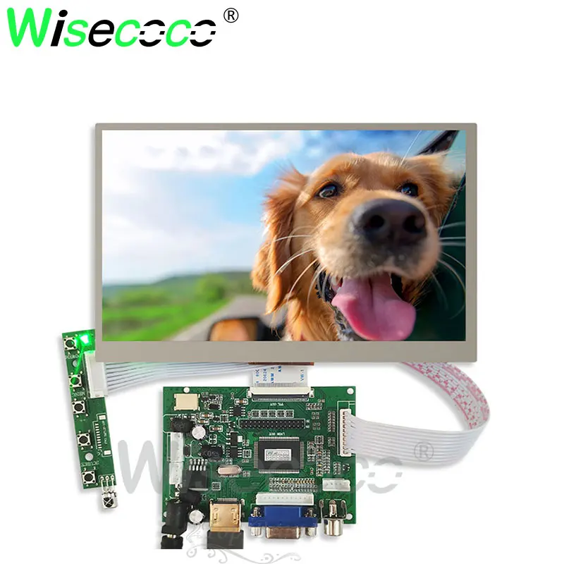 Дешево Wisecoco 7 дюймов 1024*600 ips экран дисплей ЖК TFT монитор EJ070NA 01J с драйвером плата управления 2AV HDMI VGA для Raspberry Pi