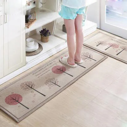 2pcs/set Kitchen Mat Set Bathroom Doormat Non-Slip Long Kitchen Area Rug Home Entrance Floor Mats Hallway Area Rugs