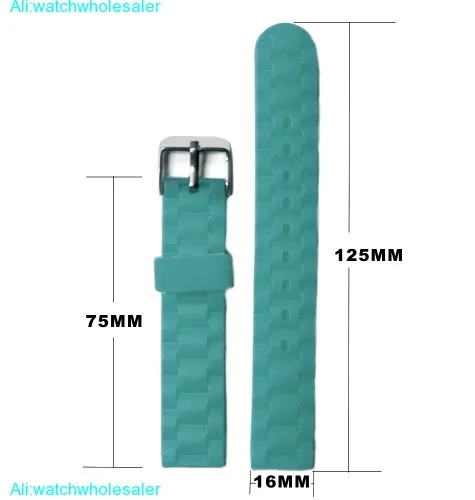 16mm Deep Sky Blue Silicone Jelly Rubber Unisex Watch Band Straps WB1060O16JB