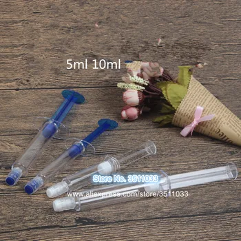 

100pcs Transparent Blue Tube Bottle Empty Cosmetic Syringe Collagen Hyaluronic Water Needle Essence Syring Container 5ml 10ml
