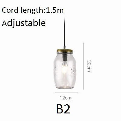 LukLoy цветная стеклянная бутылочка подвесной светильник s светодиодный кухонный светильник светодиодный светильник прикроватная подвесная потолочная лампа лампы Лофт светильник ing светильники - Цвет корпуса: B2