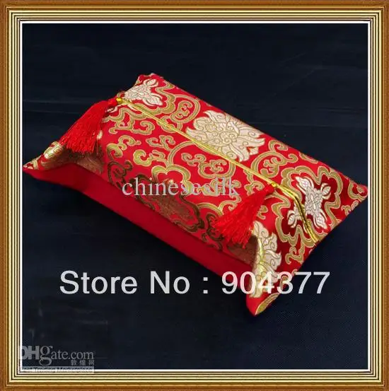 Красивые Необычные коробки для салфеток для лица прямоугольник высокого качества китайский стиль шелковой ткани кисточкой съемные Kleenex Чехлы для домашнего декора