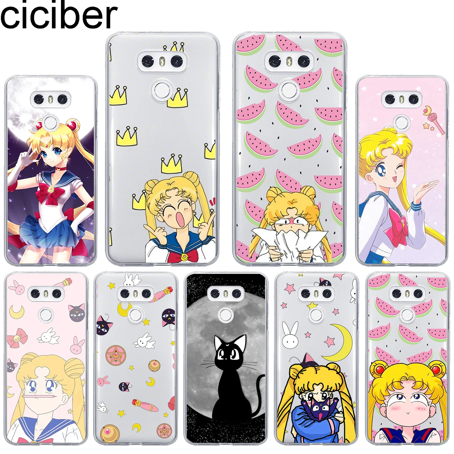 

ciciber For LG G7 G6 G5 G4 V40 V35 V30 V20 THINQ Soft Silicone TPU Sailor Moon Phone Case For LG K8 K10 K4 2017 2018 K9 K11 Plus