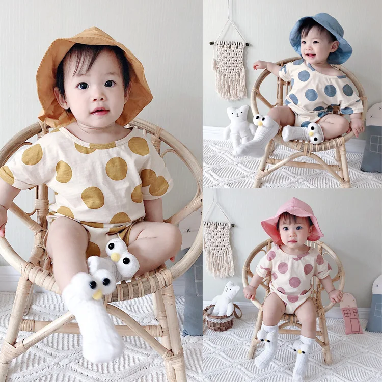 

New Big Dot Connection + Hat For Babies And Babies Wearing Cotton In Summer Style Of 2019 Baby Girl Romper