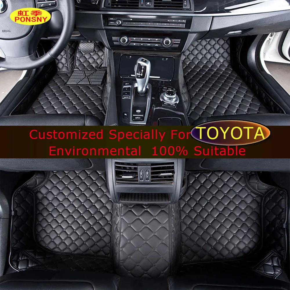 PONSNY Car Floor mats For Toyota Camry RAV4 Land Cruiser Parado Previa