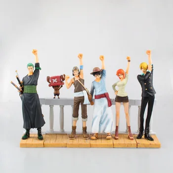 

2016 6-20cm One Piece Figures 6 Pirates Desert Scene Recall Papers Theatrical Desert Princess Packed Anime Action Figures