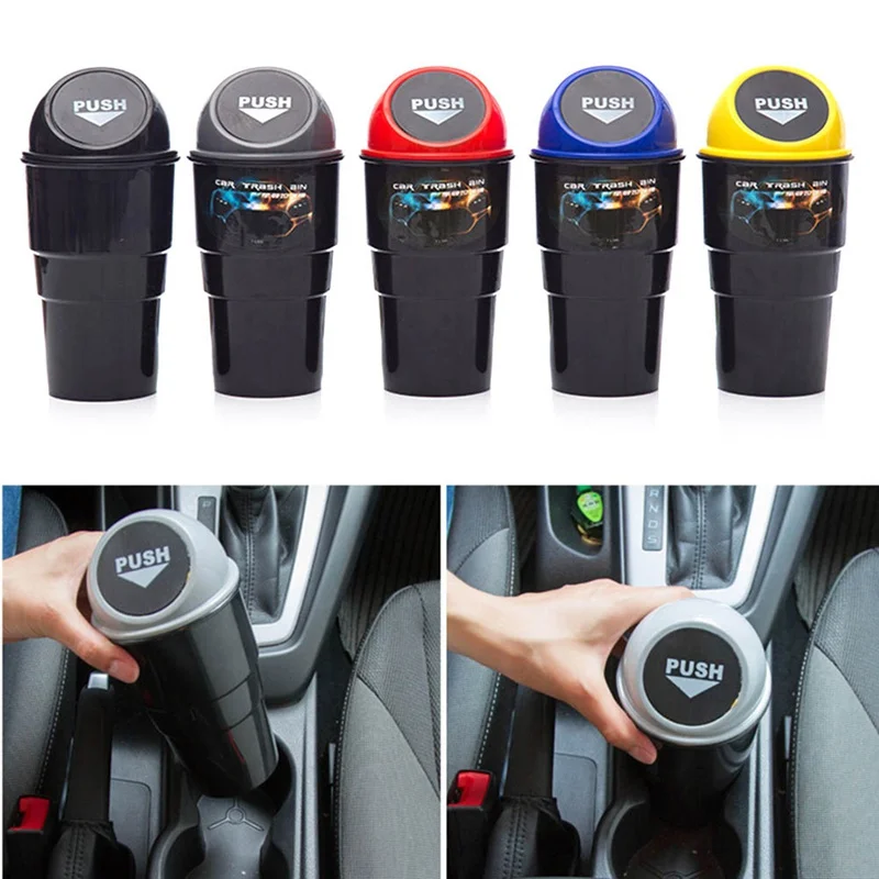 Car Trash Can Organizer Garbage Holder Automobiles Storage Bag Accessories Auto Door Seat Back Visor Bin Paper Dustbin | Автомобили и