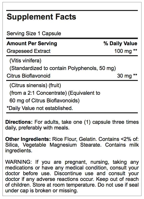 Grapeseed Extract 100 mg
