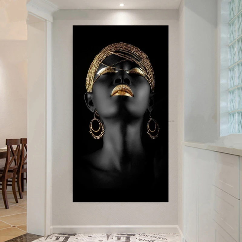 Canvas-Painting-Wall-Art-Pictures-prints-Black-woman-on-canvas-no-frame-home-decor-Wall-poster