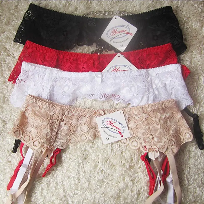 

Temptation Full Lace Transparent Wedding Garters For Stockings Ladies Intimate Sexy Underwear Women Sexy Lingerie Suspender Belt