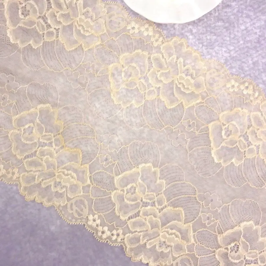 

#73 Lace 20CM Wide 2 yards/lot Stretch Elastic Lace Mesh Fabric Edge Trim DIY Sewing Supplies Home Party Decorations