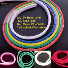 6*12 мм(Ш* В) светодиодный светильник ing Flex светодиодный неоновый светильник SMD 2835 120 светодиодный s/M цвет поверхности платья светодиодные ленты веревочный светильник водонепроницаемый с мощностью