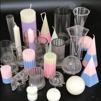 

Clear Candle Mold Soap Mold Cake Decoration Tools Candle Making Moulds DIY Candle Craft Tools Pyramidal Shape 1pc