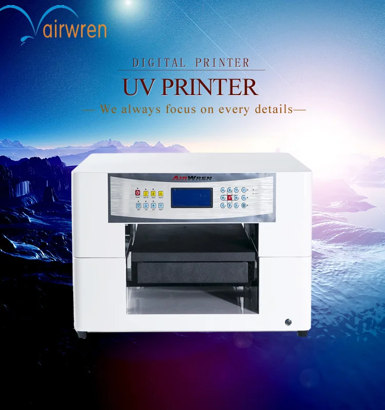 A3 UV led pvc card Printer flatbed printing Machine woth high resolution AR-LED Mini4
