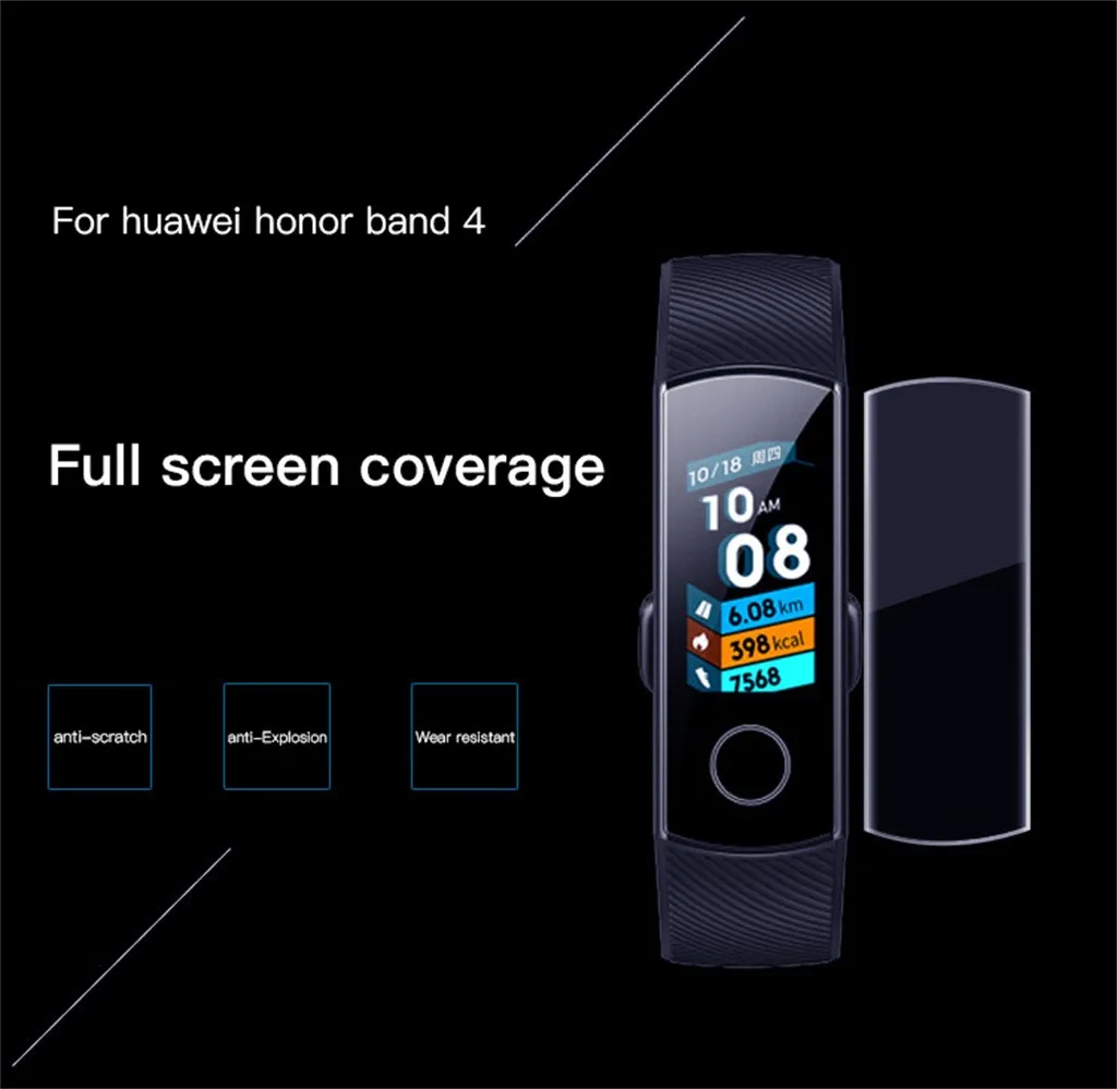 5 шт для huawei Honor Band 4 без стекла TPU Взрывозащищенная полноэкранная защитная пленка Ver pelicula protectora# L25N