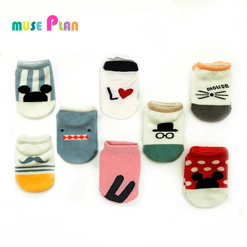 

Free shipping 5pair/lot Cotton Baby socks Newborn Floor socks Boys Girls Cute Cartoon Baby Toddler Socks infant Anti-slip socks