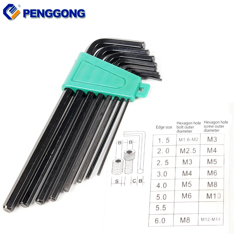 

8pcs Spanner 1.5-6mm Wrench Set Universal Wrench Hex Flex CR-V Allen Key Mini Key Wrench Set Hand Tools Kit