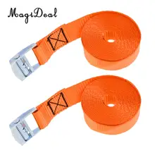 MagiDeal 2x стягивающиеся ремни с кулачковой пряжкой, крепежные ремни для крепления груза, багажник на крышу автомобиля, багажный каяк 2,5 м оранжевый